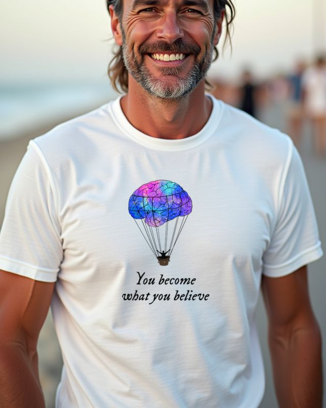 Gehirn Ballon Believe - Glaub an dich Motiv – T-Shirt