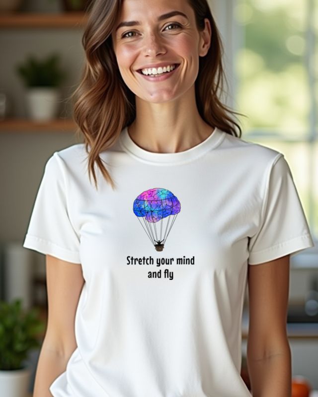 Gehirn Ballon Stretch and Fly - Gedanken fliegen lassen – T-Shirt