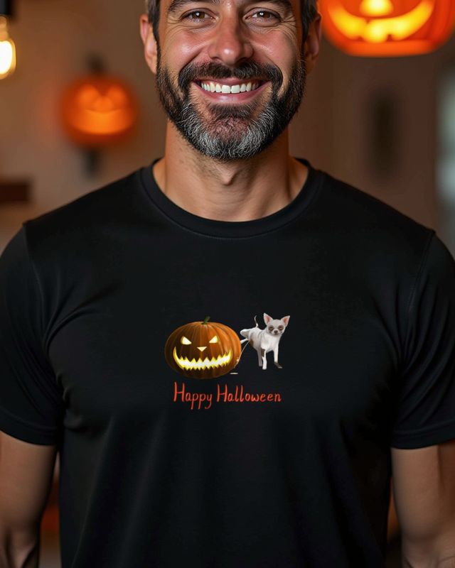 Genervter Kürbis Happy Halloween - Lustiges Kürbis Motiv – T-Shirt
