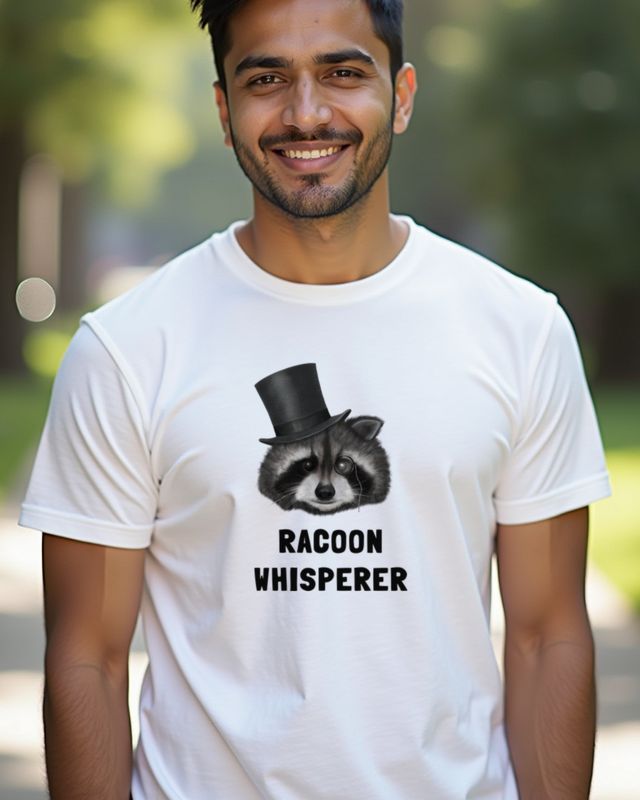 Gentleman Waschbär Flüsterer - Edles Tiermotiv mit Humor – T-Shirt