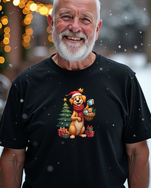 Golden-Retriever-Mama zu Weihnachten – Cartoon ohne Text – T-Shirt