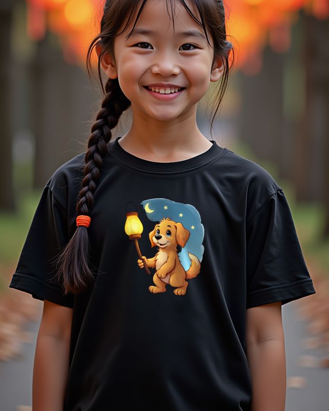 Golden Retriever mit Laterne an Sankt Martin – ohne Text – T-Shirt