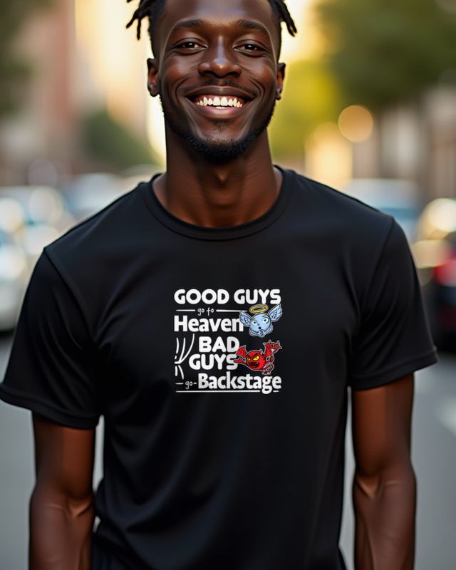 Good Guys go to Heaven Bad Guys go Backstage - Concert Humor โ T-Shirt