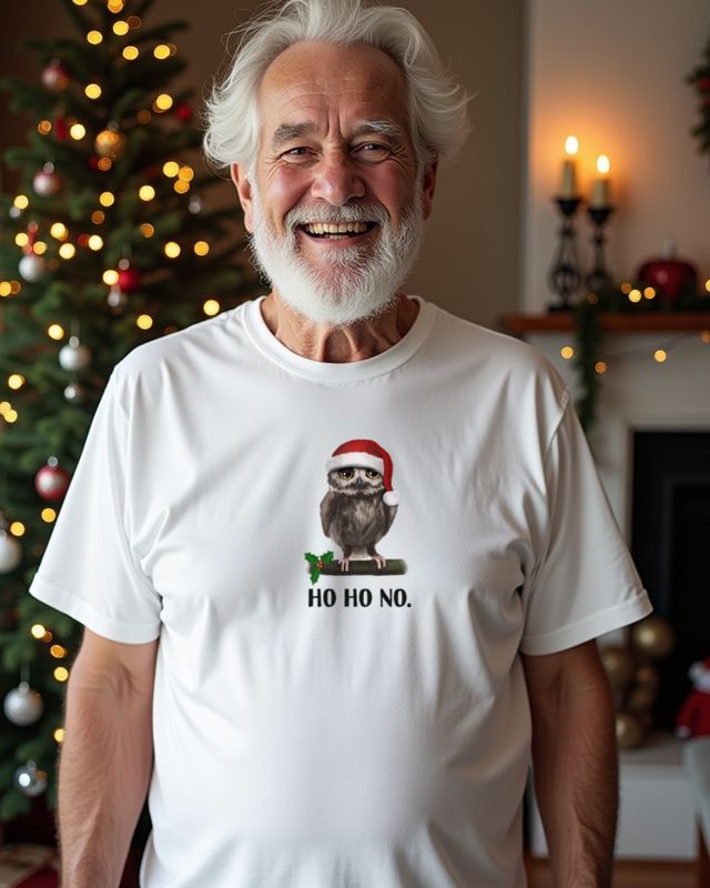 Grumpy Santa Owl - Funny Owl in Santa Hat Christmas – T-Shirt