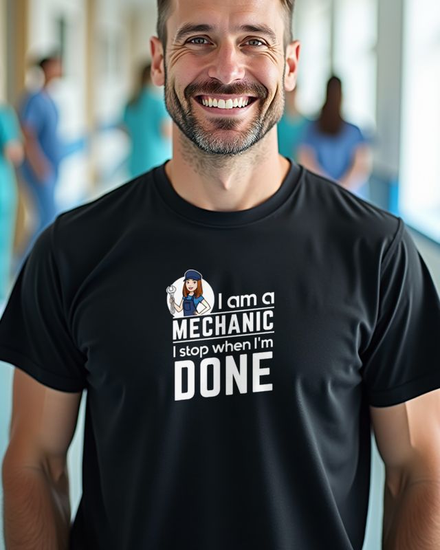 Mechanic I Stop When I’m Done - Mechaniker Spruch – T-Shirt