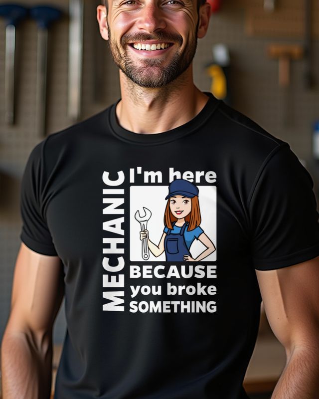 Mechanikerin ist da - I’m Here Spruch für Schrauberinnen – T-Shirt
