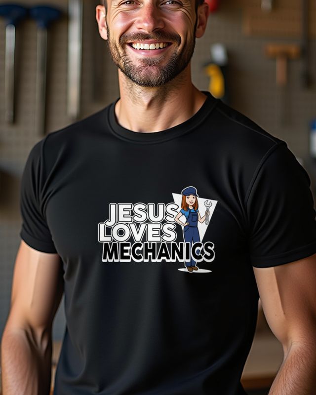 Jesus Loves Mechanics - Christlich – T-Shirt