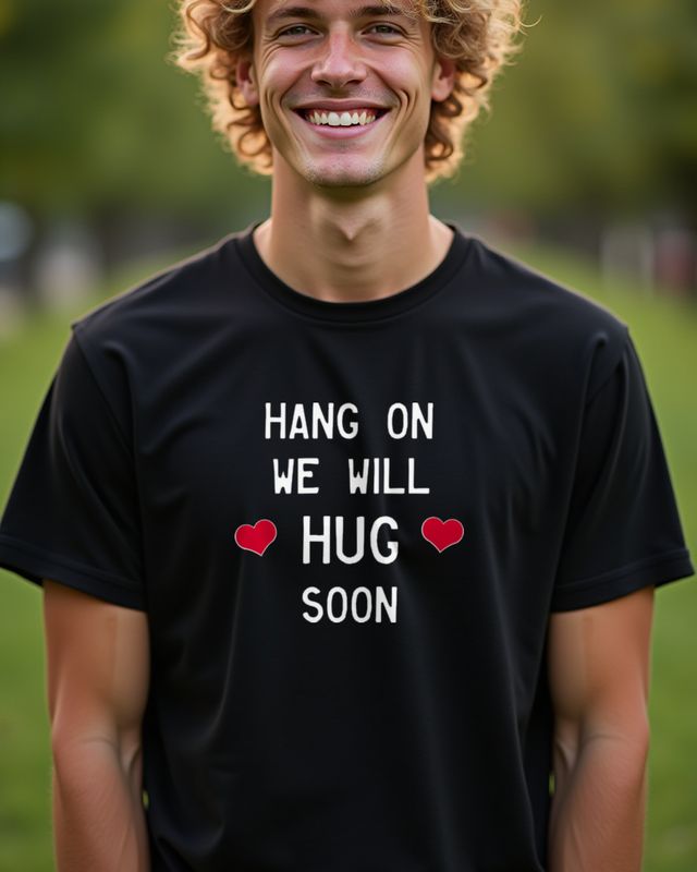 Hang on we will hug soon - Spruch für Umarmungs-Fans – T-Shirt