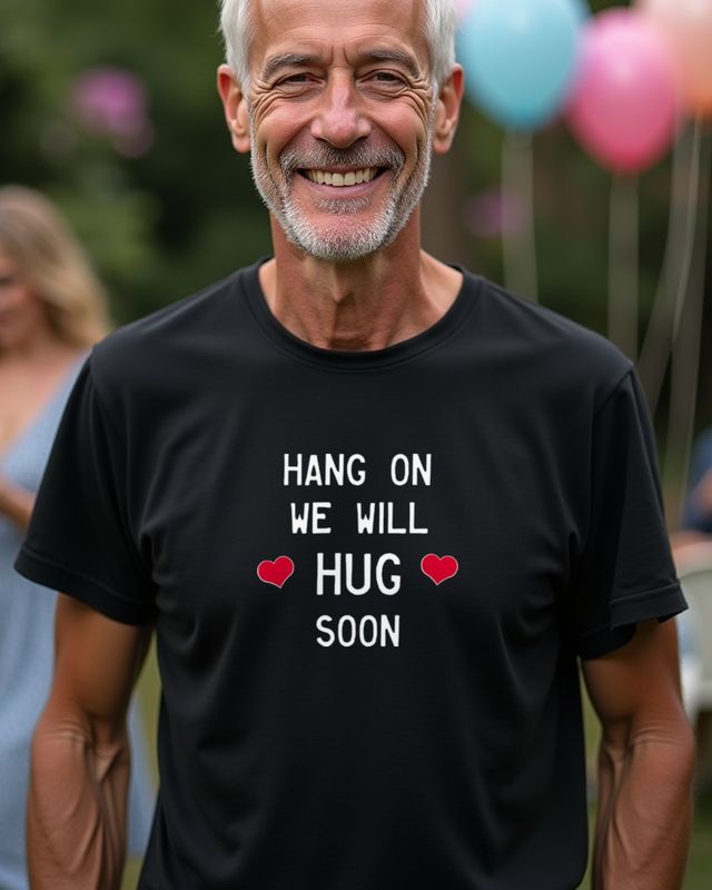 Hang on we will hug soon - Spruch für Umarmungs-Fans – T-Shirt