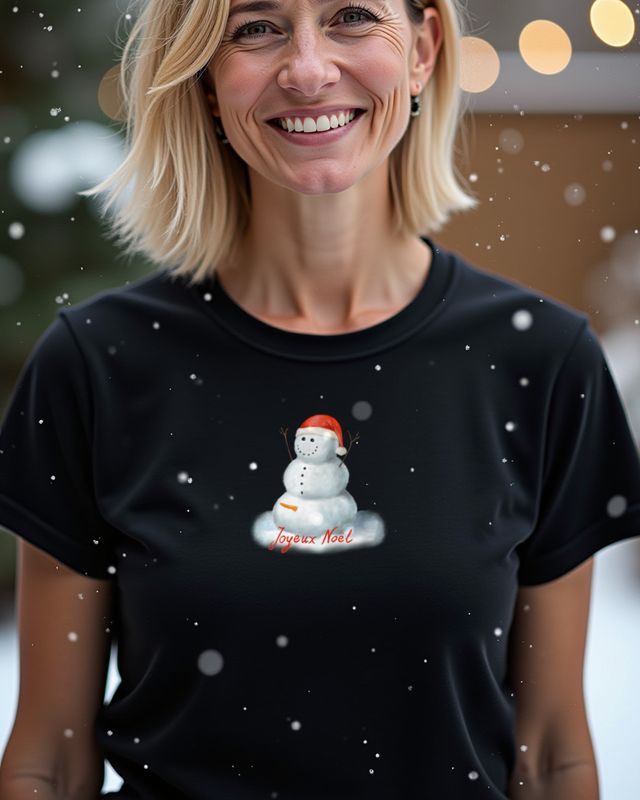 Happy Devil Snowman with Horns - Joyeux Noël Xmas Shirt – T-Shirt