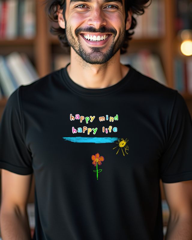 Happy Mind Happy Life - Positive Vibes Saying – T-Shirt