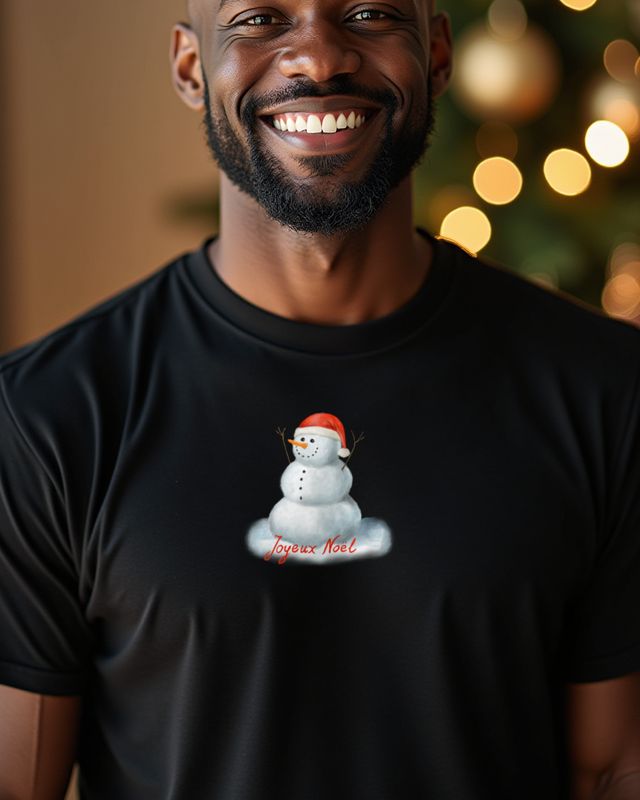Fröhlicher Schneemann Joyeux Noël - Weihnachtsshirt – T-Shirt
