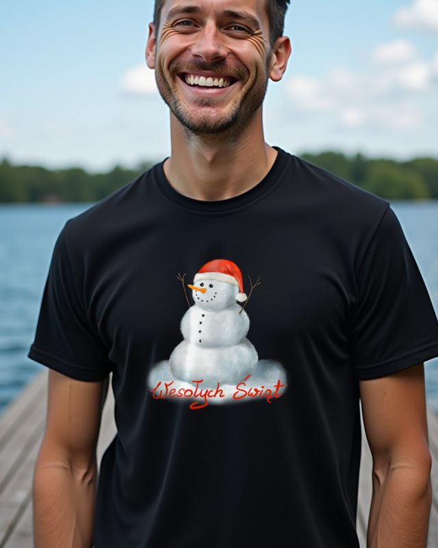 Happy Snowman Wesołych Świąt - Polish Merry Christmas – T-Shirt