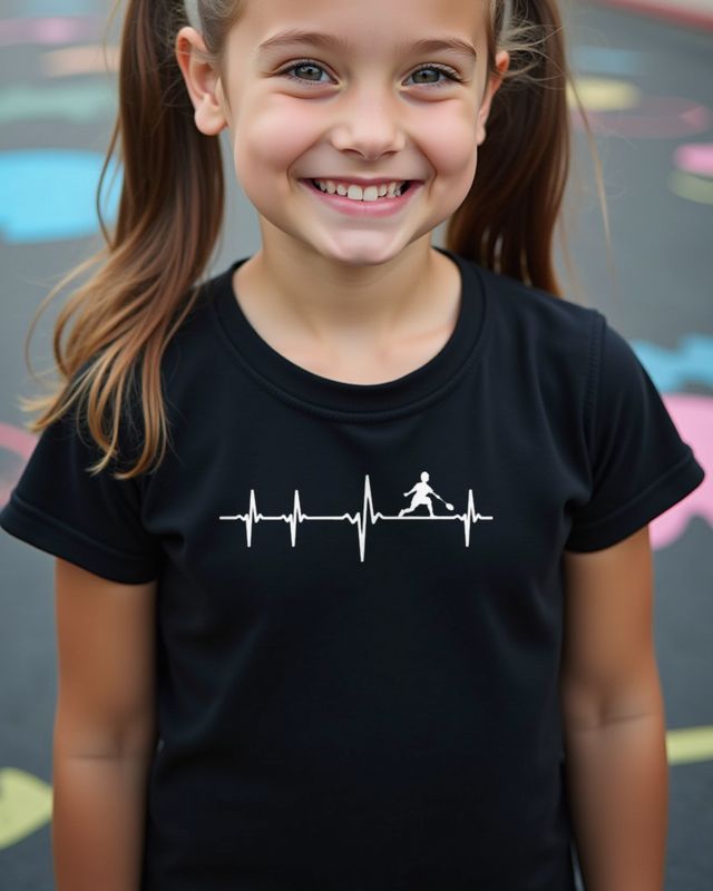 Herzschlag Badminton - EKG Motiv für Federball Spieler – T-Shirt