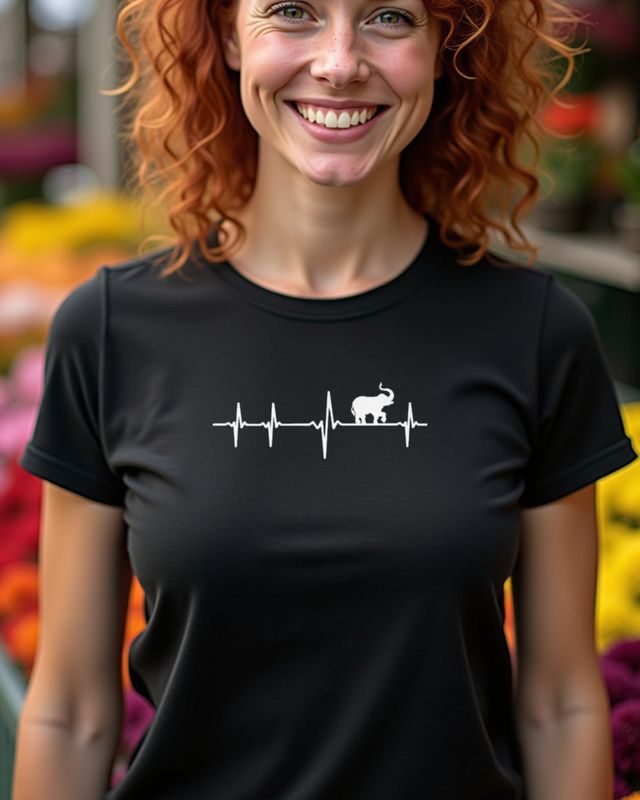 Elephant Heartbeat - EKG Line Design for Elephant Lovers – T-Shirt