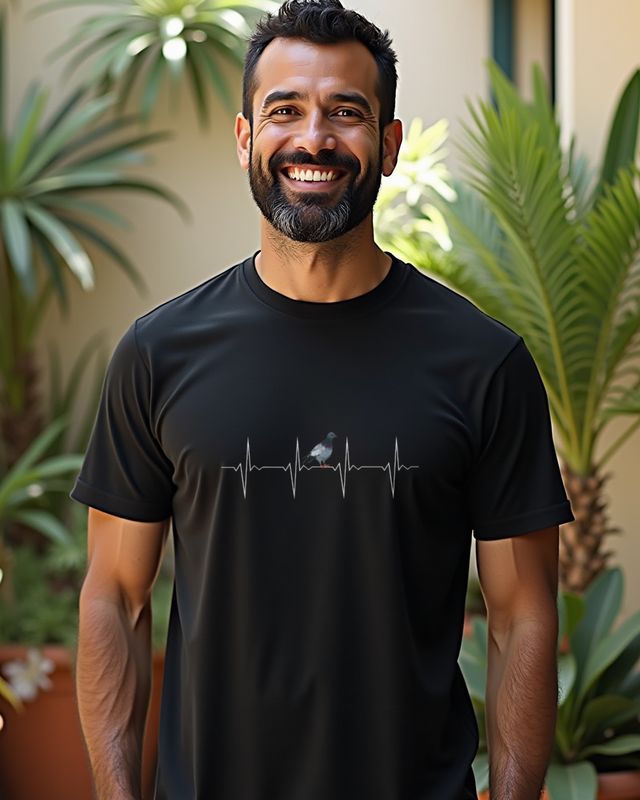 Heartbeat Pigeon ECG - Gift for Pigeon Lovers โ T-Shirt