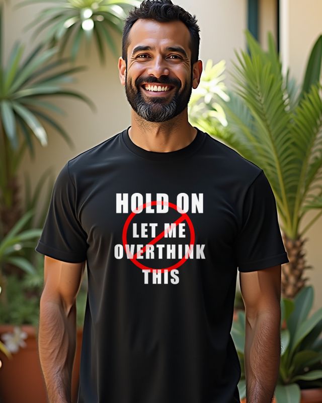 Hold On Let Me Overthink This - Lustiger Spruch Grübler – T-Shirt