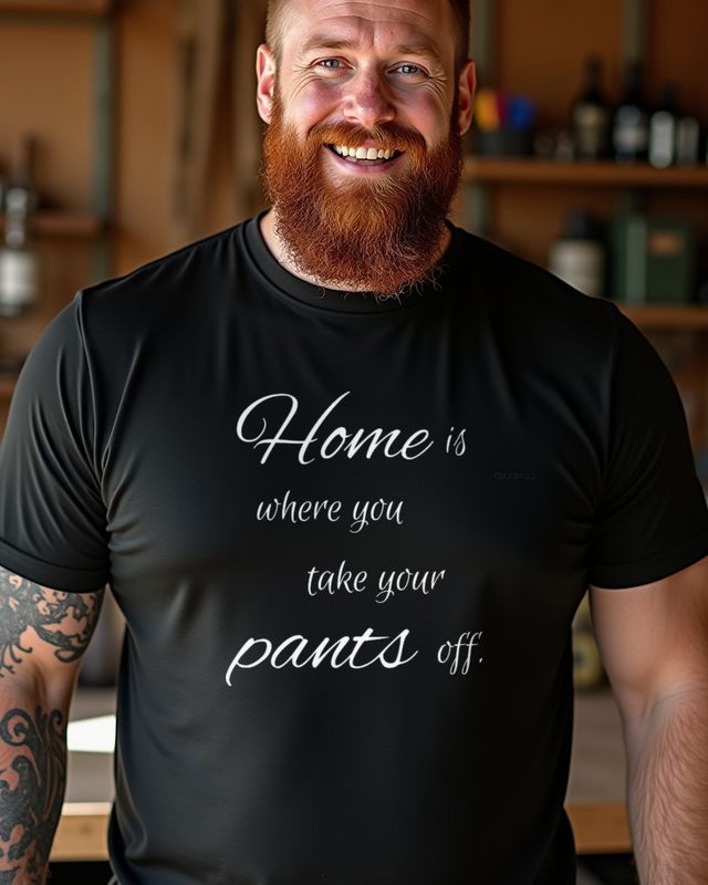 Home Is Where You Take Your Pants Off - Schrift – T-Shirt