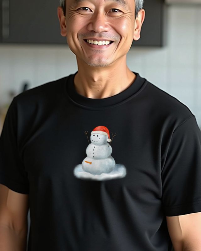 Fröhlicher Schneemann mit Hörnern - Frech und gut gelaunt – T-Shirt