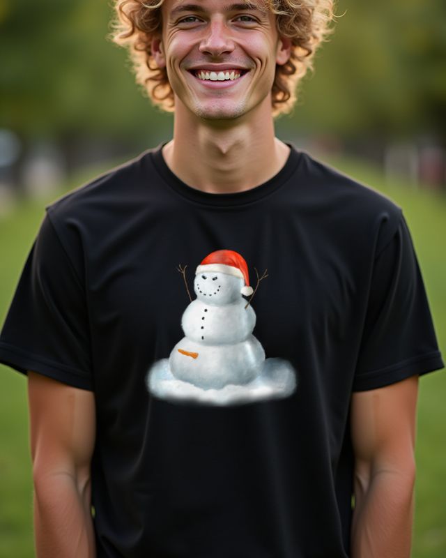 Böser Schneemann mit Hörnern - Wichtelgeschenk Weihnachten – T-Shirt