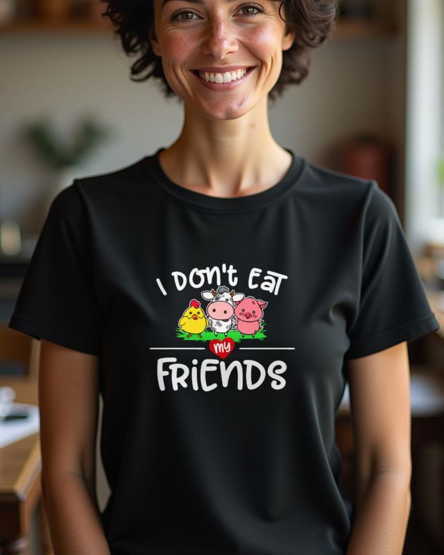 I Don’t Eat My Friends - Vegan Animal Lover Saying – T-Shirt