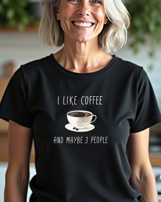 I Like Coffee and Maybe 3 People - Funny Introvert Gift β T-Shirt