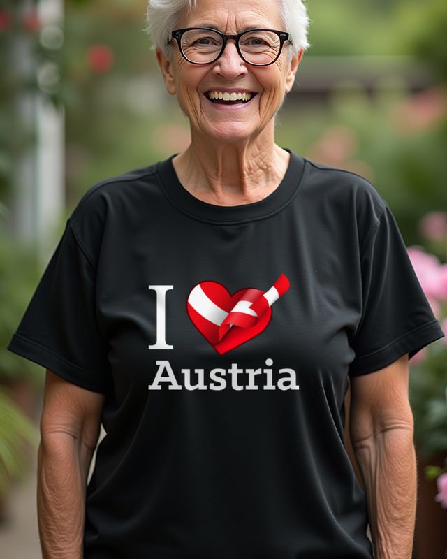 I Love Austria - Ich liebe Österreich Flagge Herz – T-Shirt