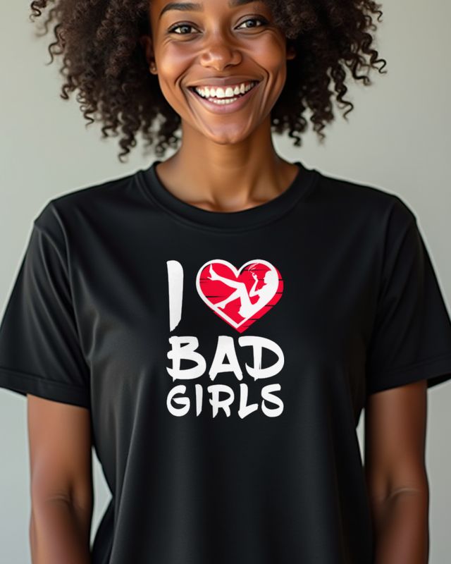 Bad Girls Fan Spruch - I Love Bad Girls mit Herz – T-Shirt