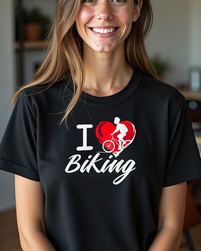 I love Biking - Fahrrad Liebe Radfahren Geschenk – T-Shirt