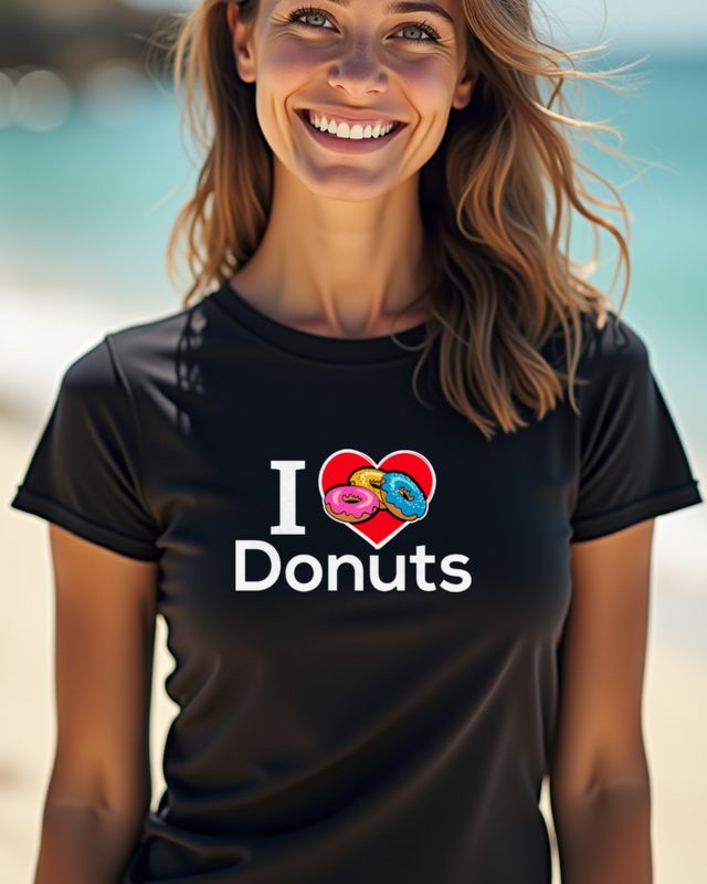 I love Donuts - Lustiges Geschenk für Naschkatzen – T-Shirt