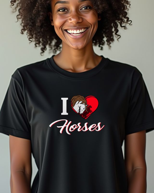 I love Horses - Gift for Horse Girls and Equestrians – T-Shirt