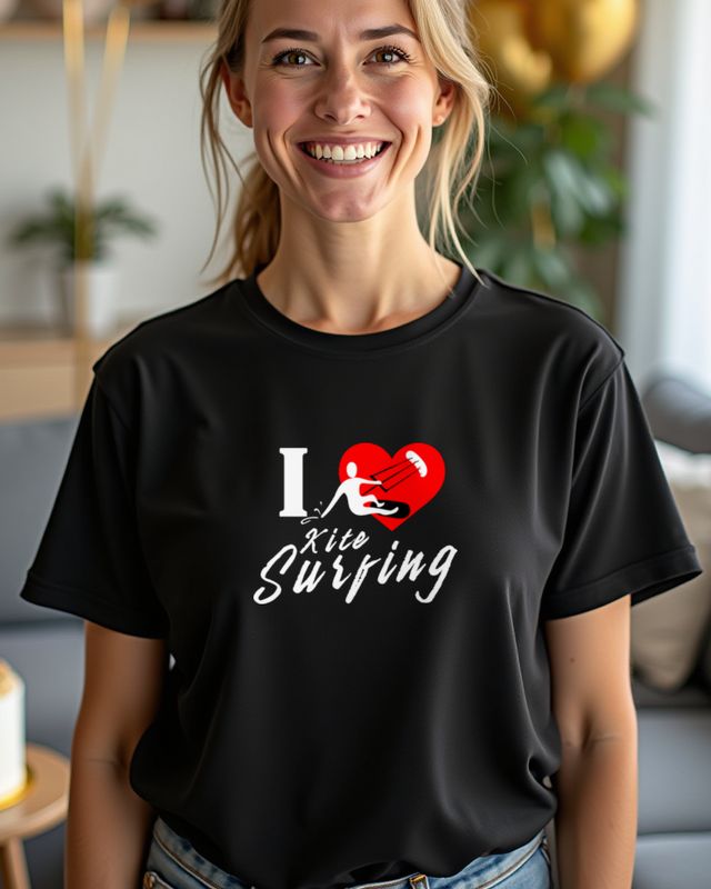 I Love Kitesurfing Heart - Kitesurfer Gift for Kiters โ T-Shirt