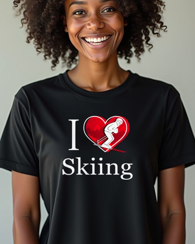 I love Skiing - Geschenk für Skifahrer und Wintersportler – T-Shirt