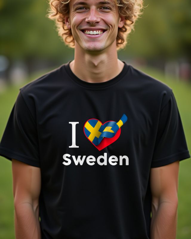 I Love Sweden - Heart and Flag Gift for Swedish Pride โ T-Shirt