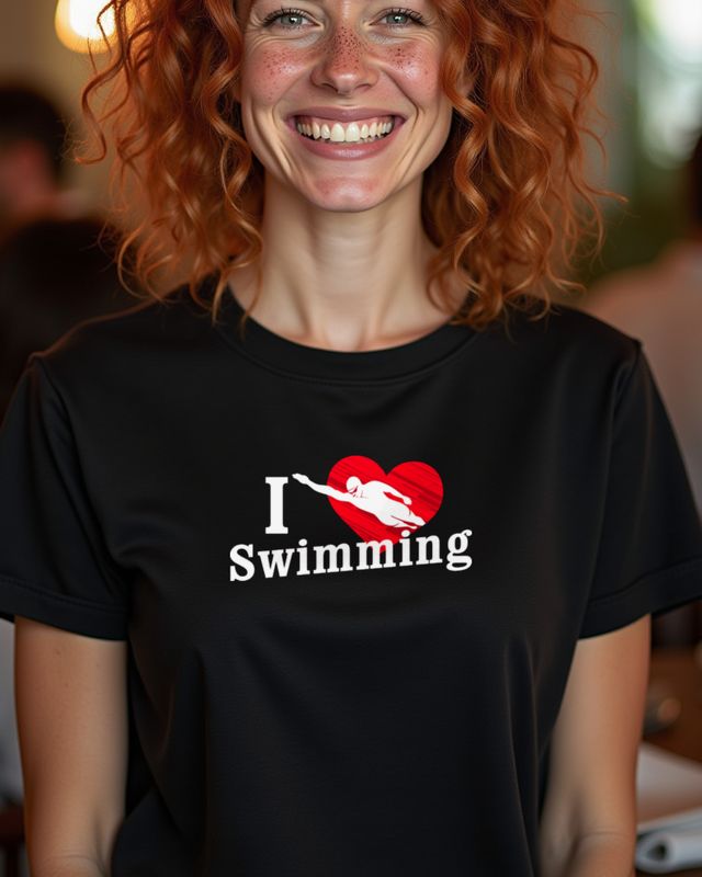 I Love Swimming Heart - Swimmer Gift for Swim Lovers โ T-Shirt