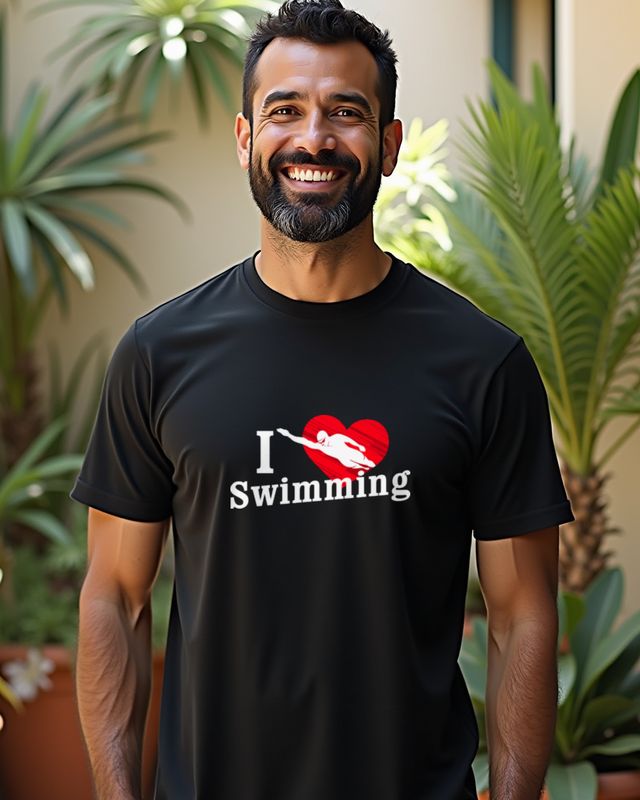 I love Swimming mit Herz - Schwimmen Geschenk Schwimmer – T-Shirt
