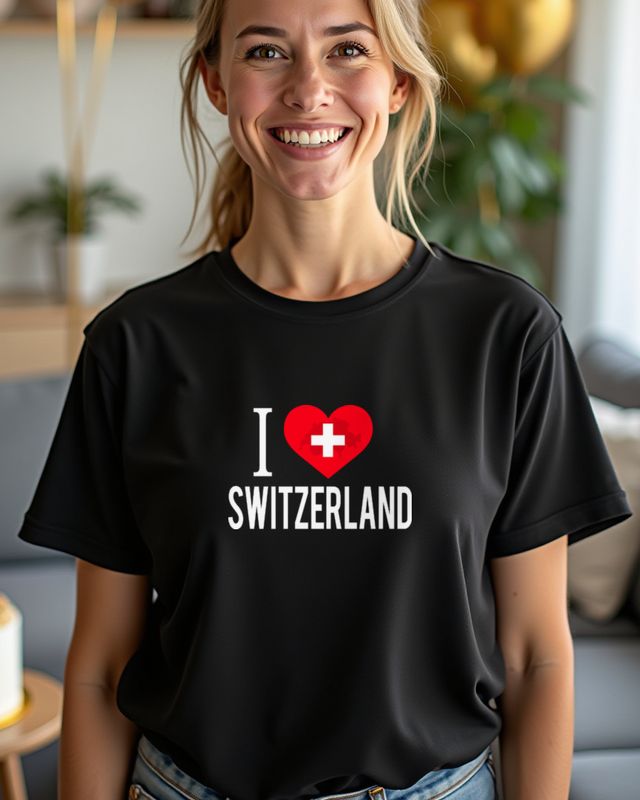 I Love Switzerland - Heart and Flag Gift for Swiss Pride – T-Shirt