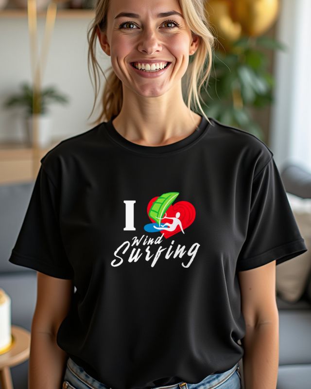 I Love Windsurfing Heart - Windsurfer Gift Idea โ T-Shirt