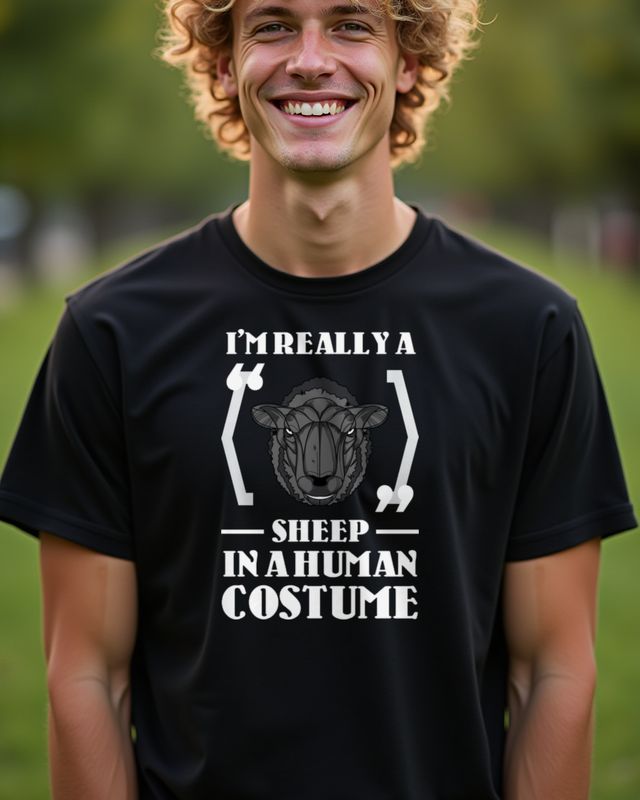 Sheep in a Human Costume - Schwarzes Schaf – T-Shirt