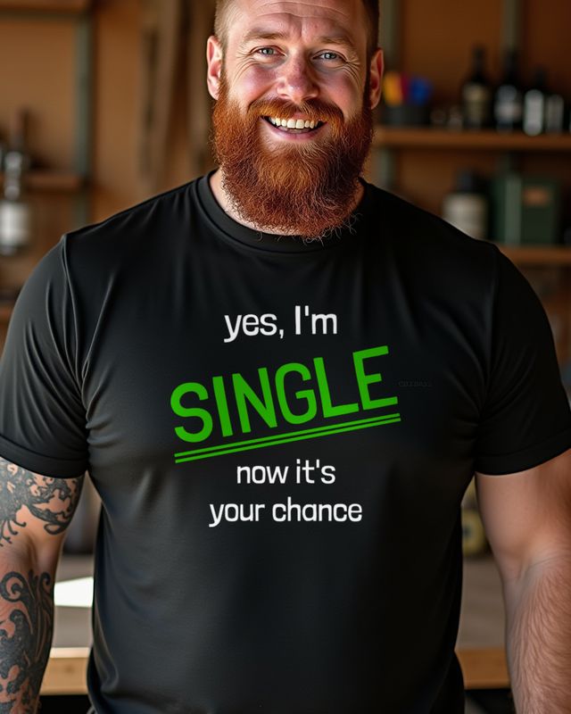 I’m Single Now It Is Your Chance - Lustiger Single Spruch – T-Shirt