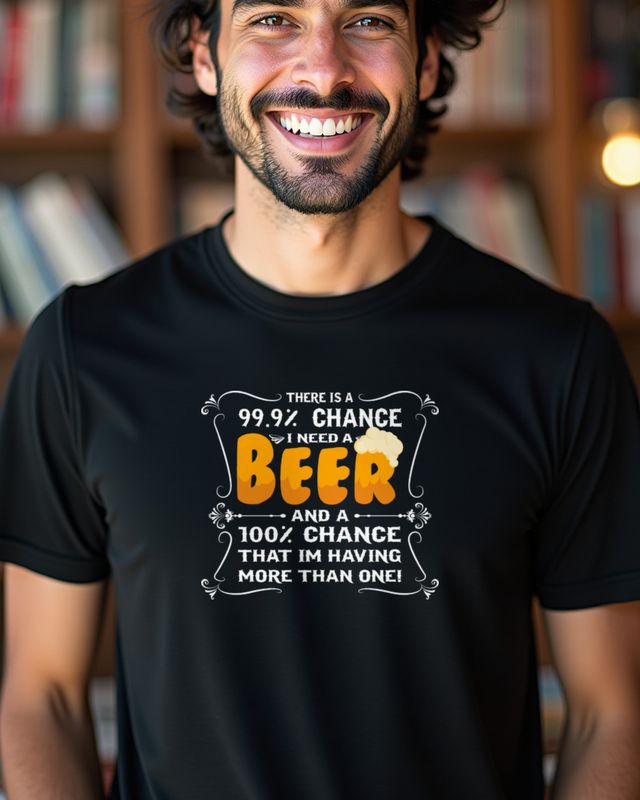 Bier Wahrscheinlichkeit Spruch - Mehr als eins für Bierfans – T-Shirt