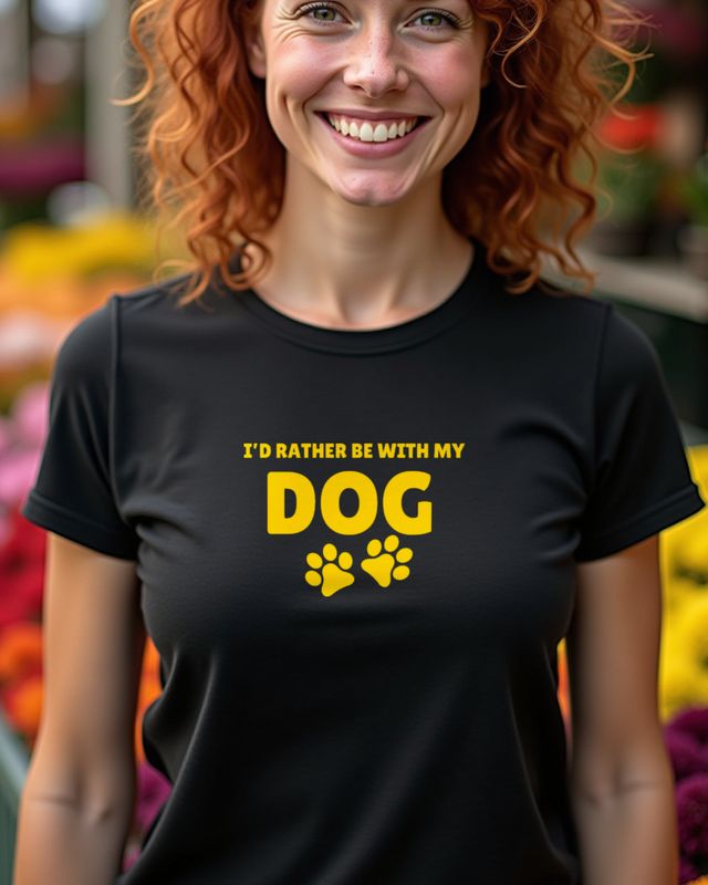 I’d Rather Be With My Dog - Lustiges Hunde Motiv – T-Shirt