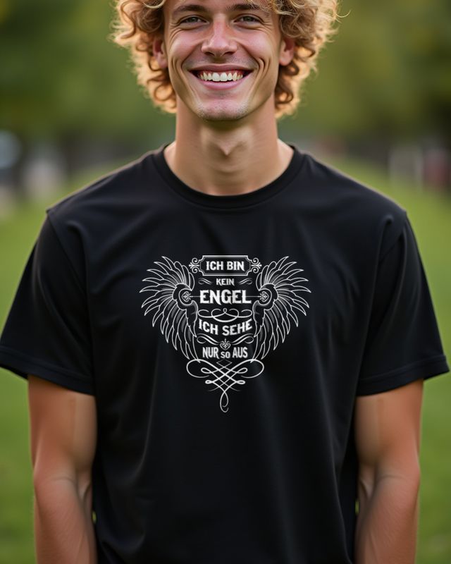 Ich bin kein Engel, ich sehe nur so aus - Frecher Spruch – T-Shirt