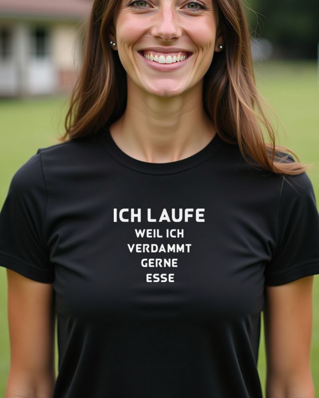 Ich laufe, weil ich verdammt gerne esse - Laufen – T-Shirt