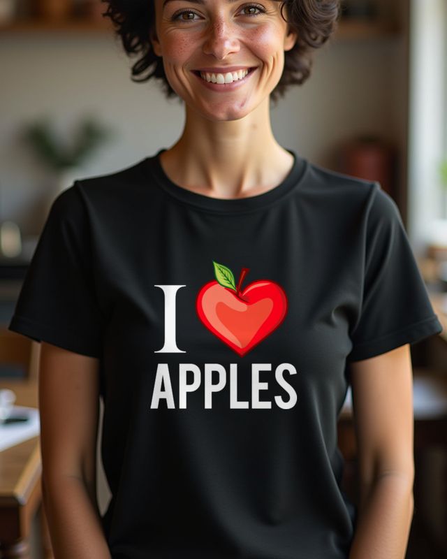 Ich liebe Äpfel - Apfel Motiv für Obstliebhaber – T-Shirt