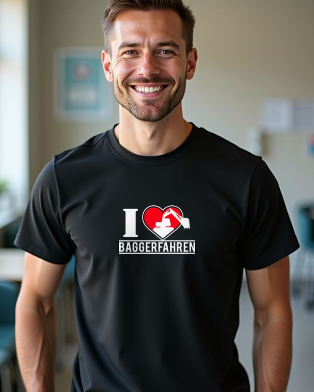Ich liebe Baggerfahren - I Love Excavator German Gift β T-Shirt