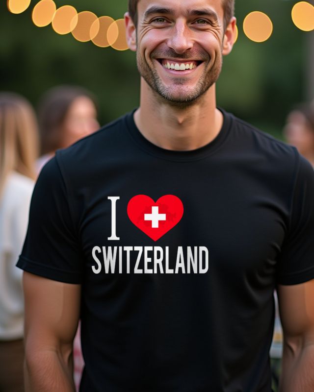 Ich liebe die Schweiz - Herz und Flagge für Schweiz-Fans – T-Shirt