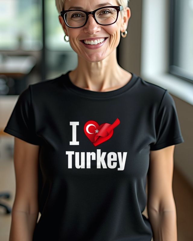 I Love Turkey - Heart and Flag Gift for Turkish Pride – T-Shirt