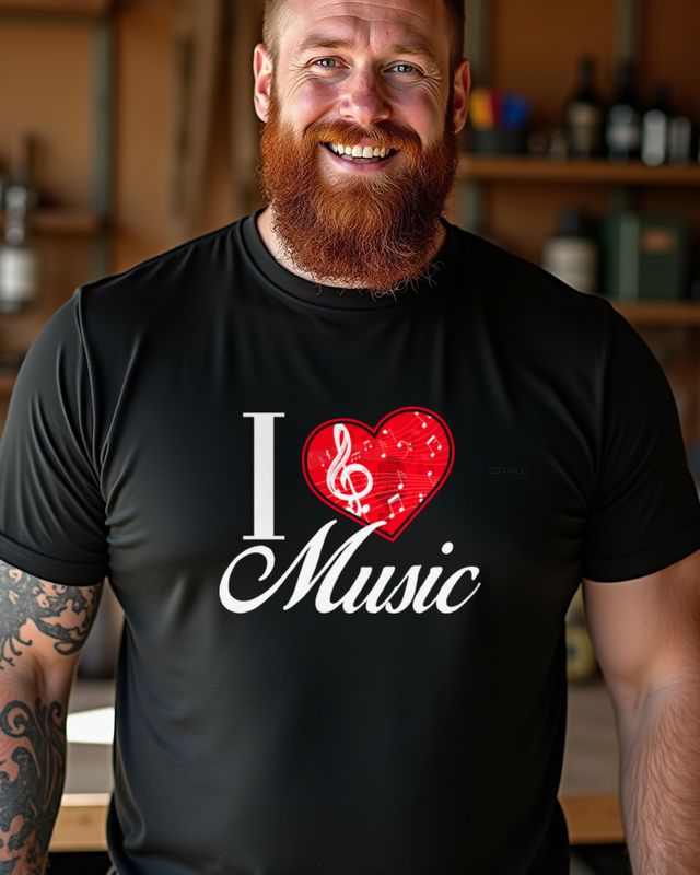 I Love Music - Heart Design for Musicians and Music Fans โ T-Shirt