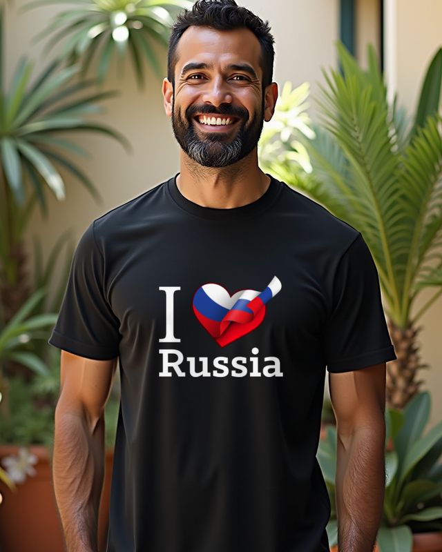 I Love Russia - Heart and Flag Gift for Russian Pride – T-Shirt